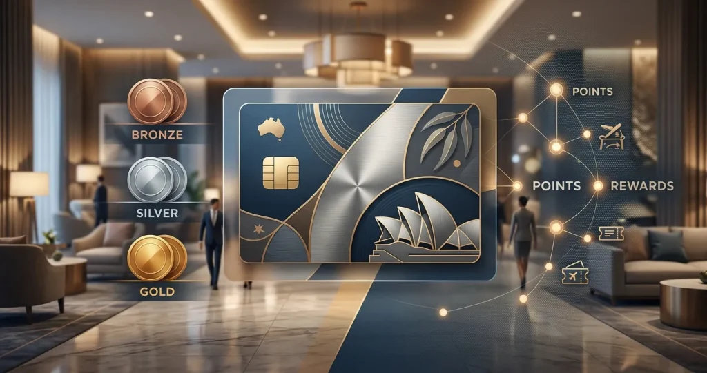 The photo shows the levels in the casino: bronze, silver, and gold.